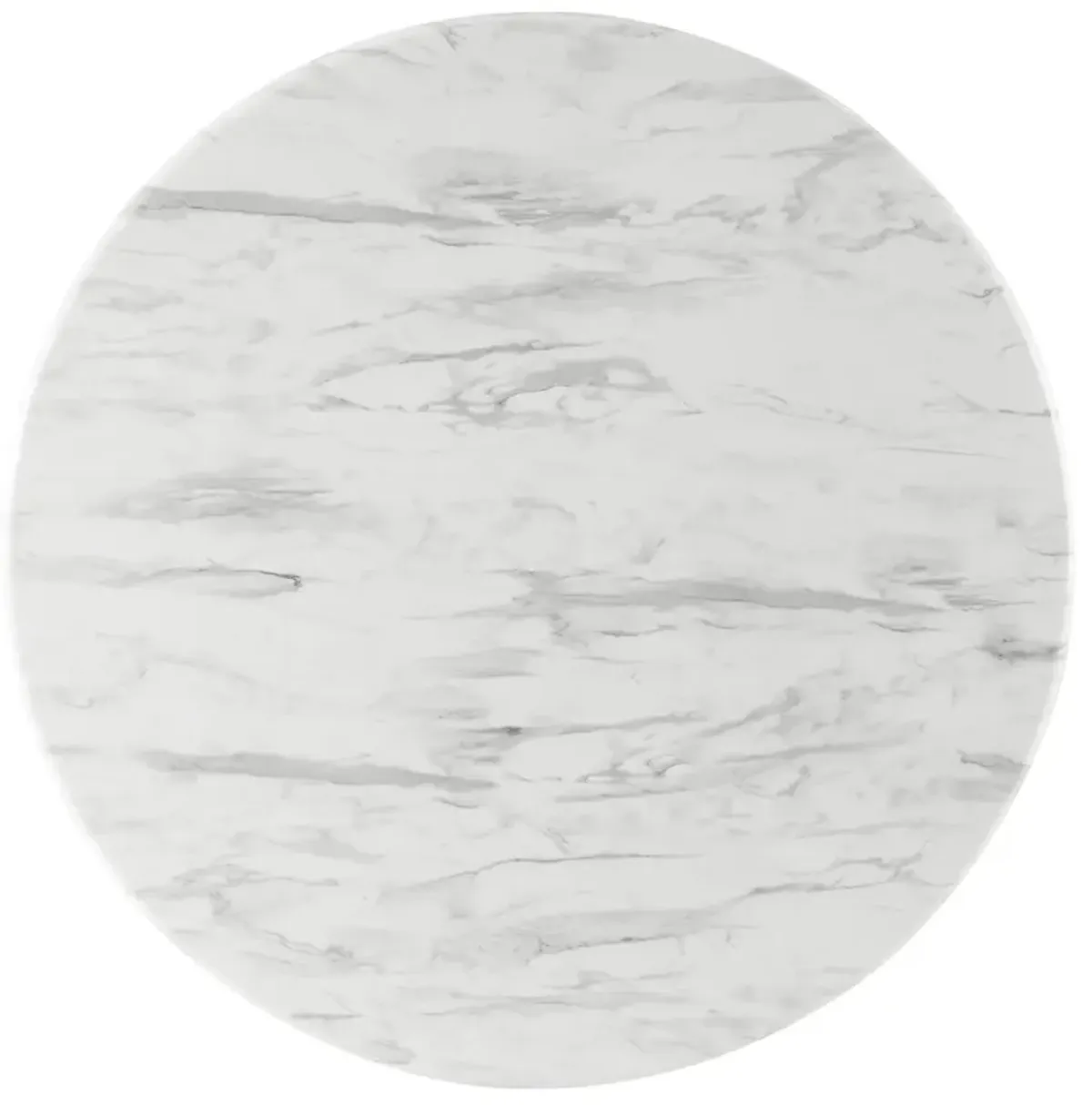 Traverse 50" Round Performance Artificial Marble Dining Table by Modway Black White