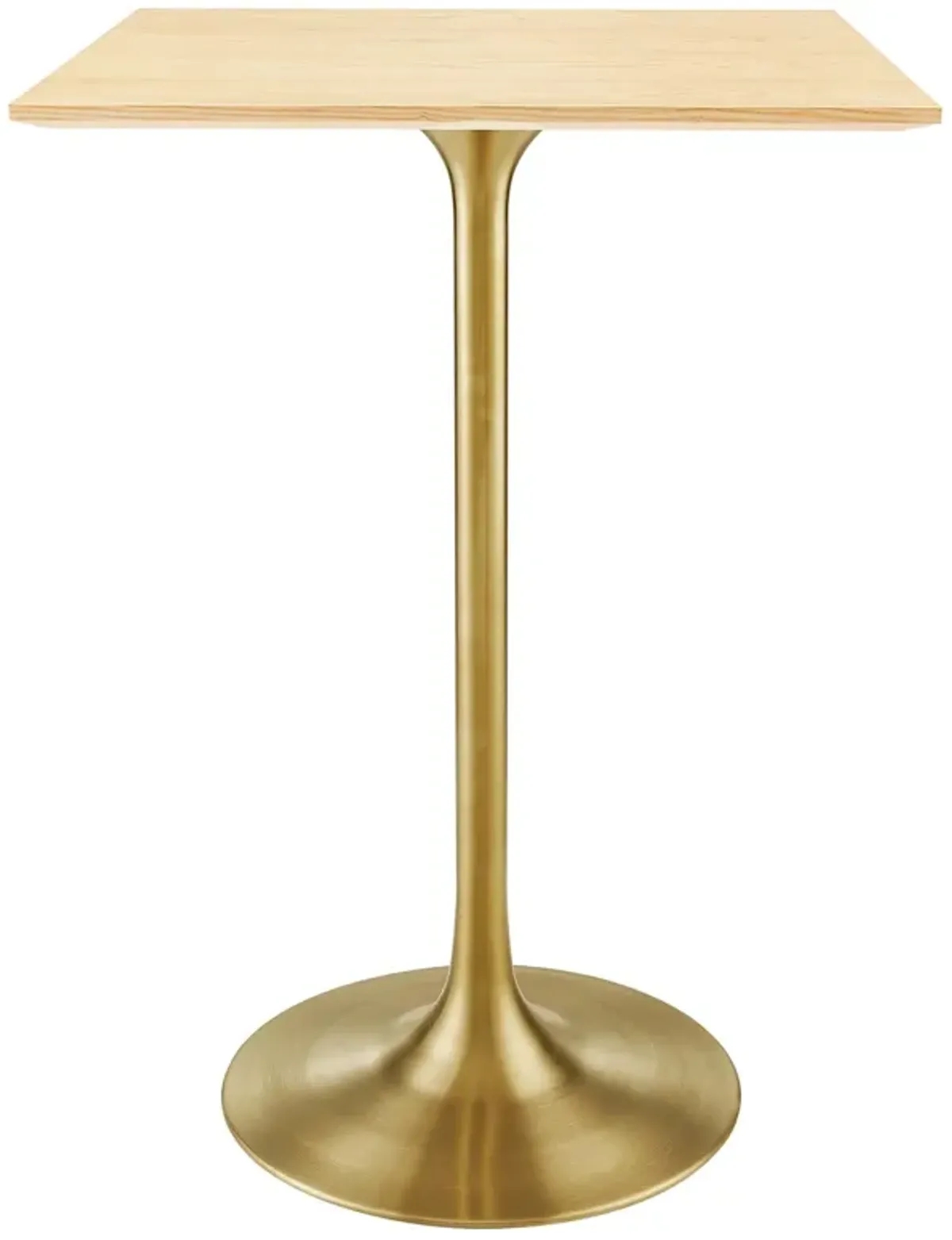 Lippa Square Wood Bar Table by Modway 28" / Gold Natural