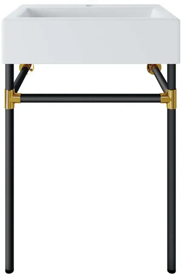 Redeem Wall-Mount Bathroom Vanity Basin Included by Modway 24" / Black White