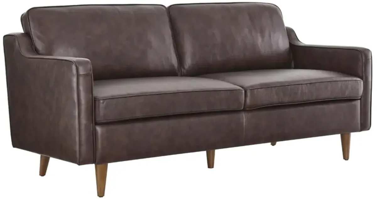 Impart Genuine Leather Sofa by Modway Brown