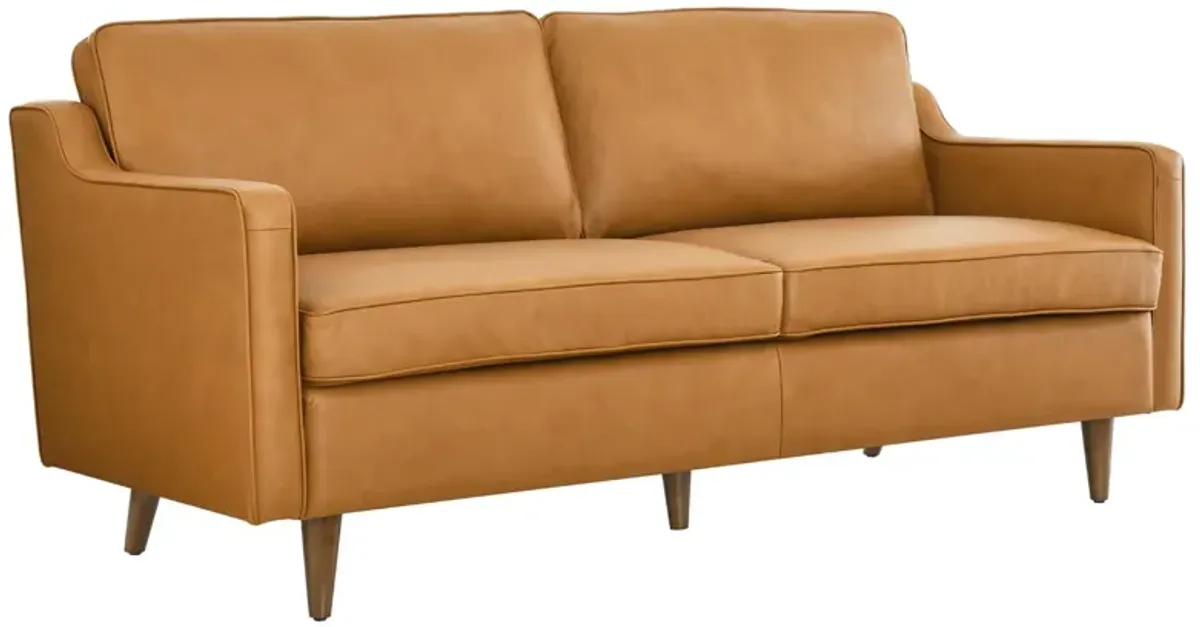 Impart Genuine Leather Sofa by Modway Tan