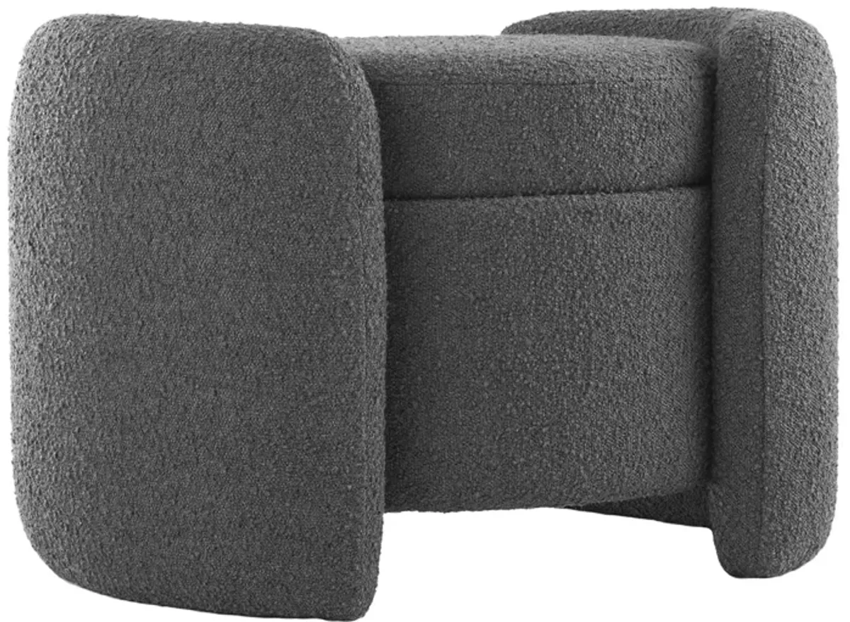 Nebula Boucle Upholstered Ottoman by Modway Charcoal