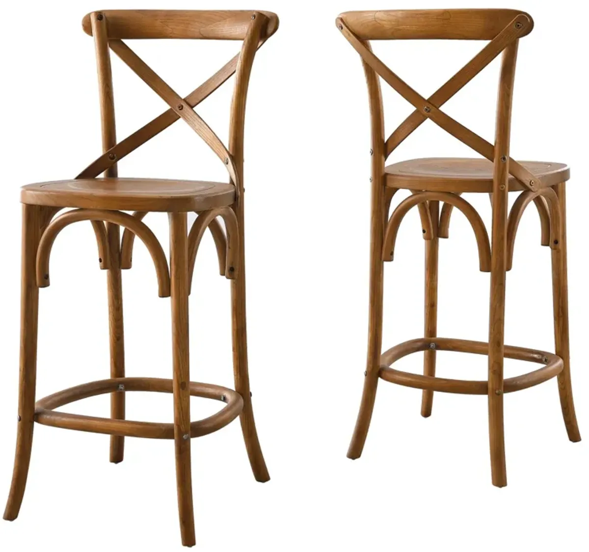 Gear Counter Stool by Modway Walnut