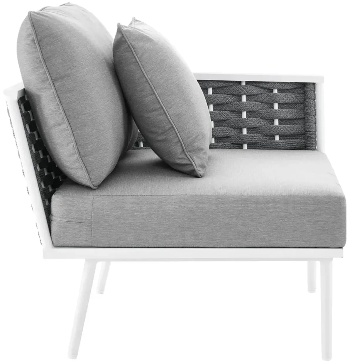 Stance Outdoor Patio Aluminum Right-Facing Armchair by Modway White Gray
