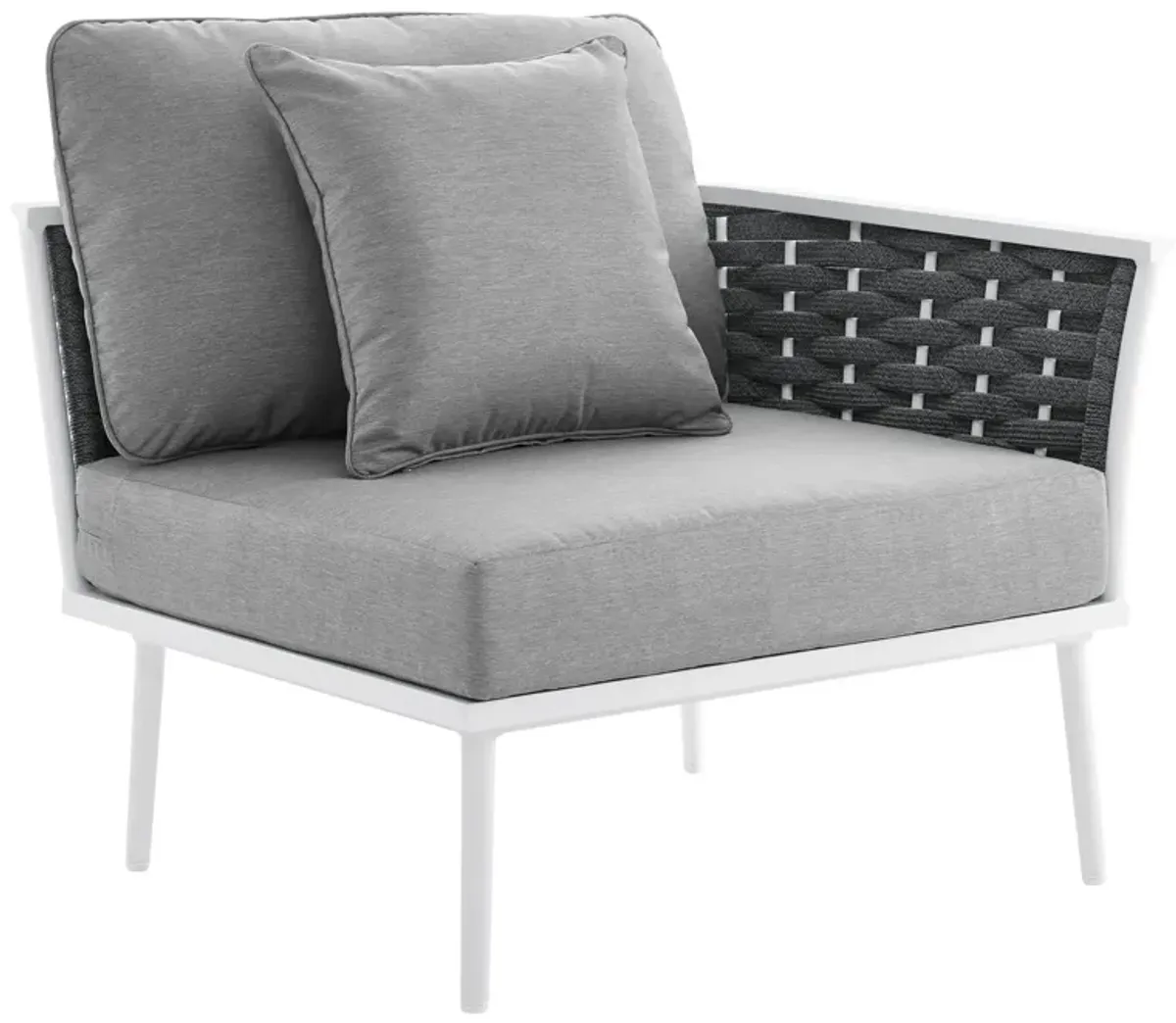 Stance Outdoor Patio Aluminum Right-Facing Armchair by Modway White Gray