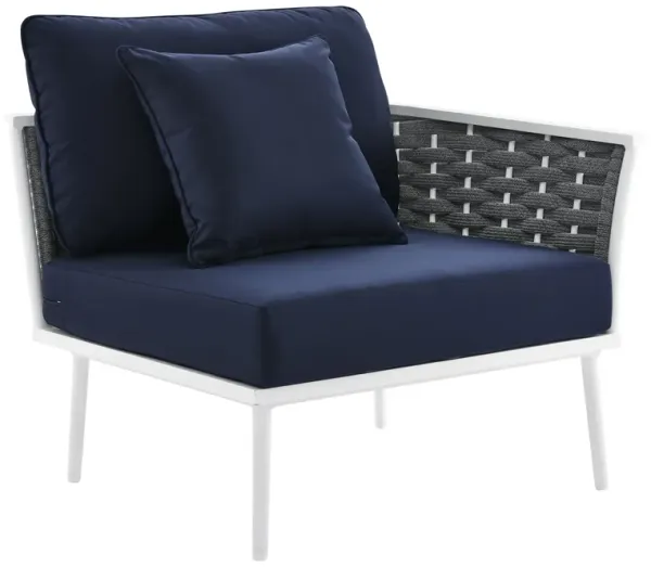 Stance Outdoor Patio Aluminum Right-Facing Armchair by Modway White Navy