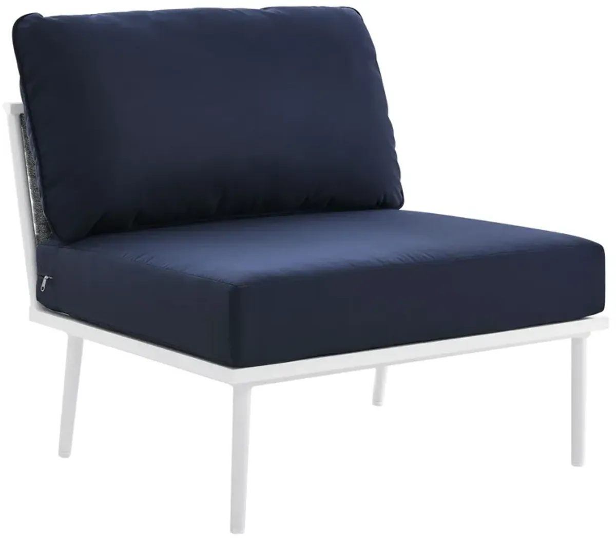 Stance Outdoor Patio Aluminum Armless Chair by Modway White Navy