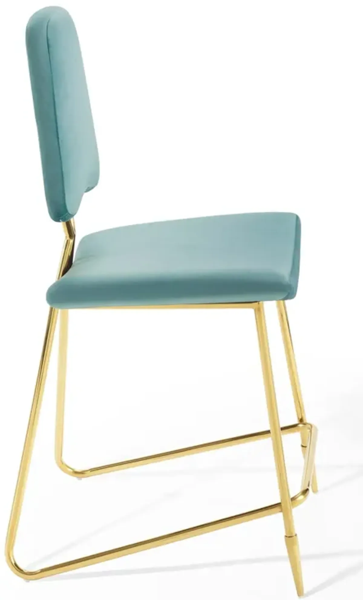Ponder Counter Stool Performance Velvet Set of 2 by Modway Sea Blue