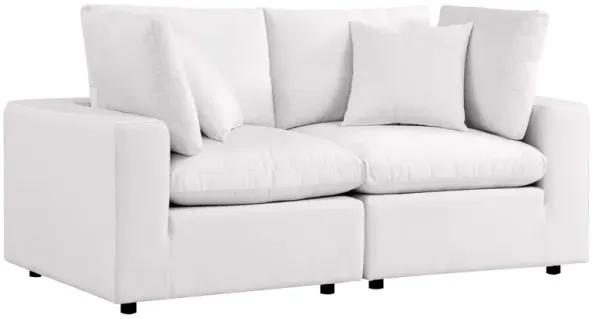 Commix Outdoor Patio Overstuffed Outdoor Patio Loveseat by Modway White