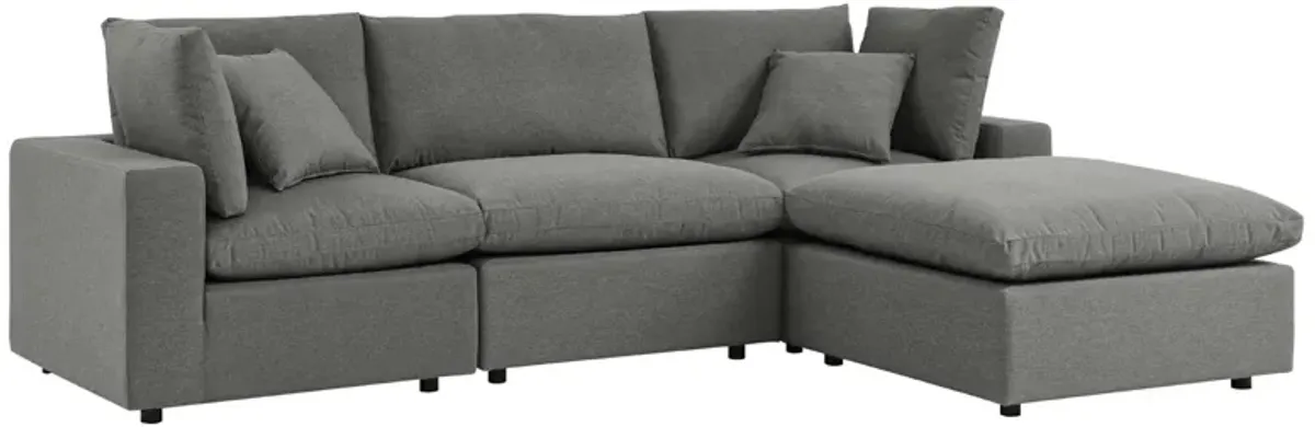 Commix 4-Piece Outdoor Patio Sectional Sofa by Modway Charcoal