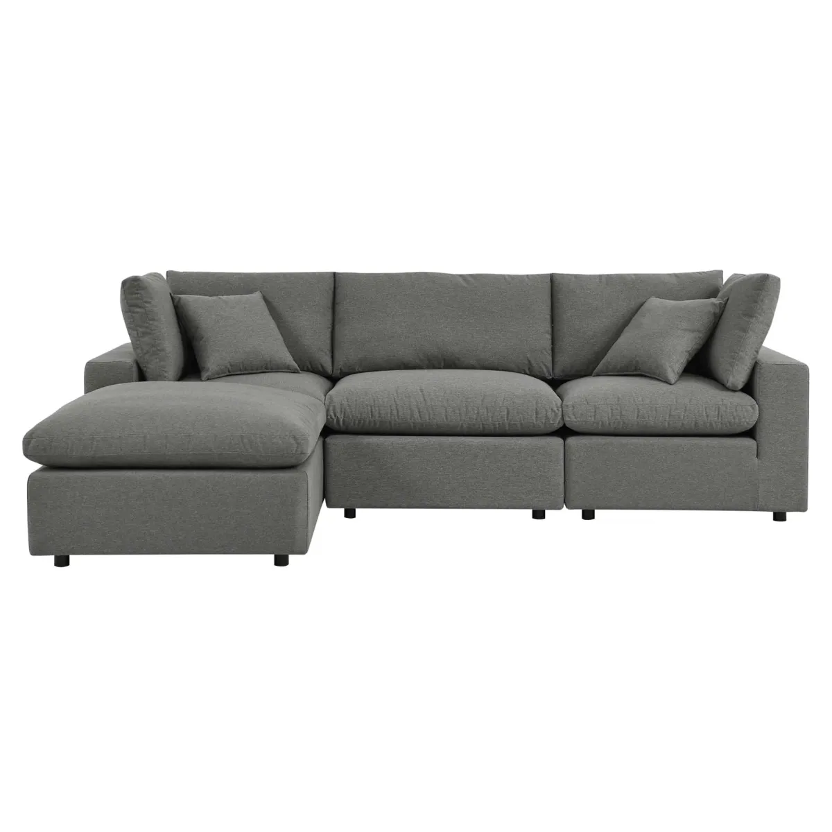 Commix 4-Piece Outdoor Patio Sectional Sofa by Modway Charcoal