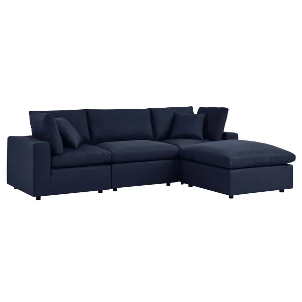 Commix 4-Piece Outdoor Patio Sectional Sofa by Modway Navy
