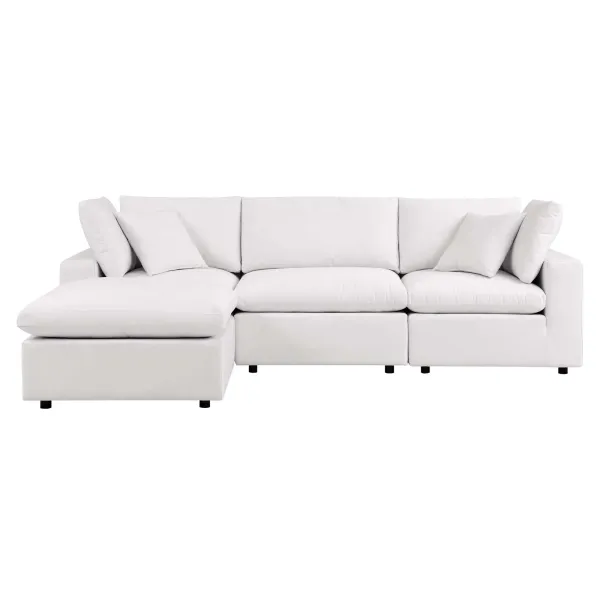 Commix 4-Piece Outdoor Patio Sectional Sofa by Modway White