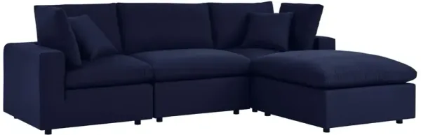 Commix 4-Piece Sunbrella® Outdoor Patio Sectional Sofa by Modway Navy