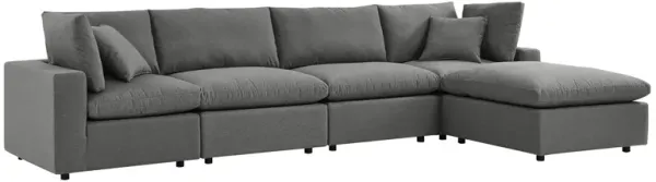 Commix 5-Piece Outdoor Patio Sectional Sofa by Modway Charcoal