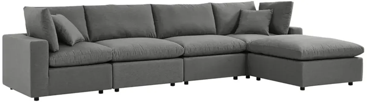 Commix 5-Piece Outdoor Patio Sectional Sofa by Modway White
