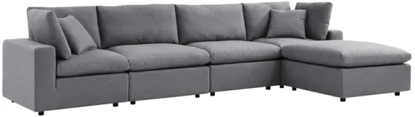 Commix 5-Piece Sunbrella® Outdoor Patio Sectional Sofa by Modway Gray