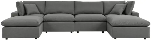 Commix 6-Piece Outdoor Patio Sectional Sofa by Modway Charcoal