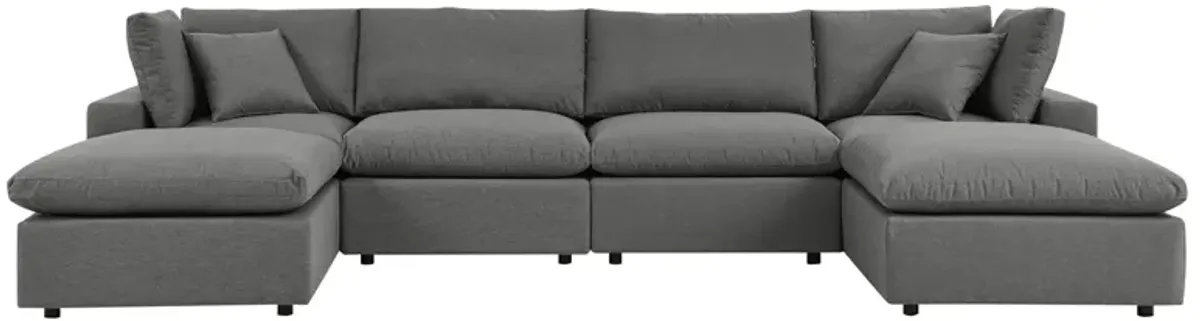 Commix 6-Piece Outdoor Patio Sectional Sofa by Modway Charcoal