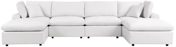 Commix 6-Piece Outdoor Patio Sectional Sofa by Modway White