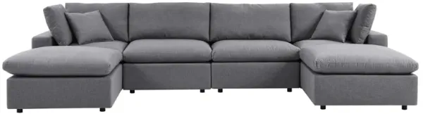 Commix 6-Piece Sunbrella® Outdoor Patio Sectional Sofa by Modway Gray