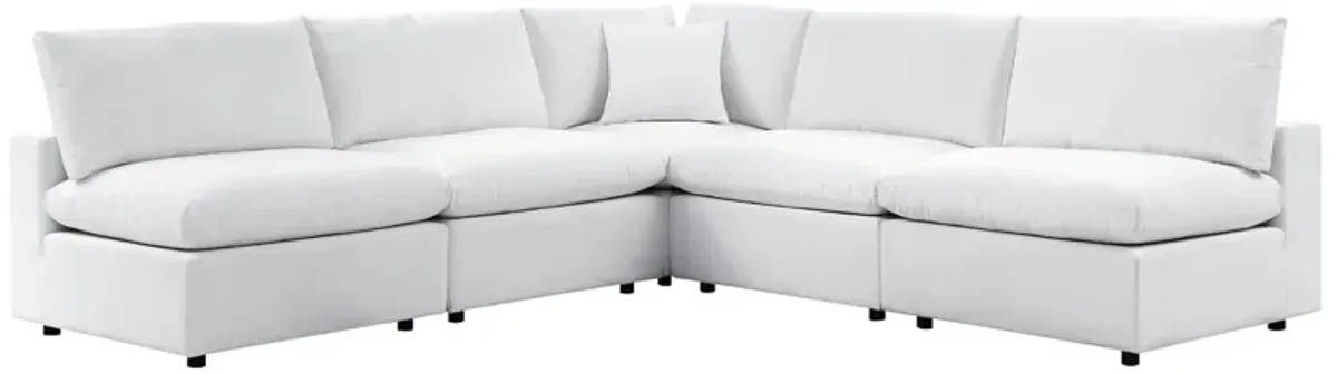 Commix 5-Piece Sunbrella® Outdoor Patio Sectional Sofa by Modway Gray