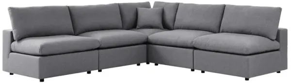 Commix 5-Piece Sunbrella® Outdoor Patio Sectional Sofa by Modway Gray