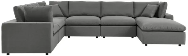 Commix 7-Piece Outdoor Patio Sectional Sofa by Modway Charcoal