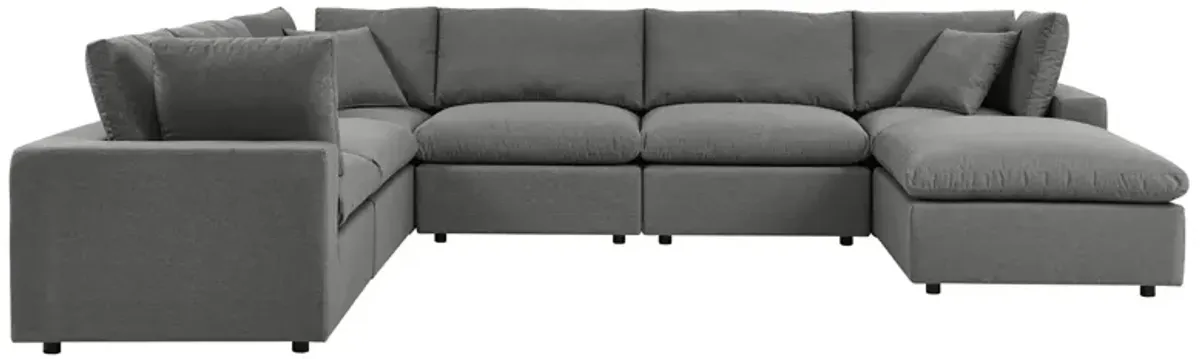 Commix 7-Piece Outdoor Patio Sectional Sofa by Modway Charcoal