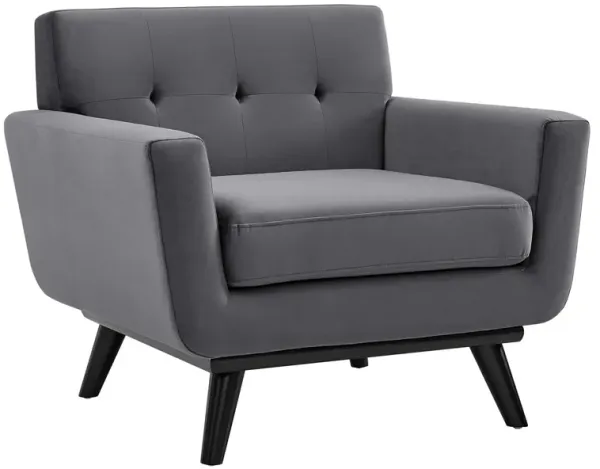 Engage Performance Velvet Armchair by Modway Gray