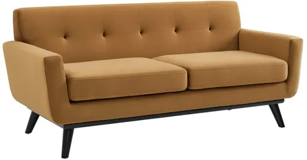 Engage Performance Velvet Loveseat by Modway Cognac