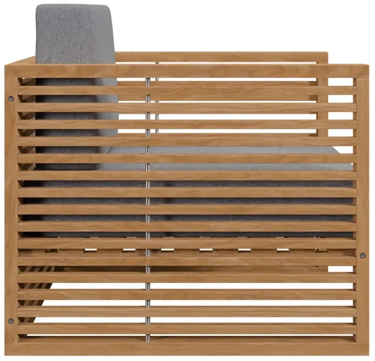 Carlsbad Teak Wood Outdoor Patio Armchair by Modway Natural Gray