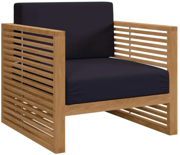 Carlsbad Teak Wood Outdoor Patio Armchair by Modway Natural Navy