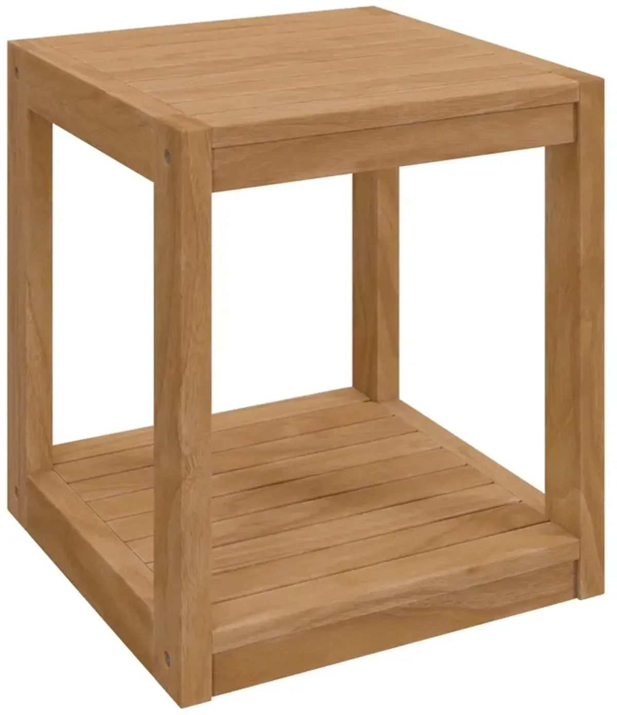 Carlsbad Teak Wood Outdoor Patio Side Table by Modway Natural
