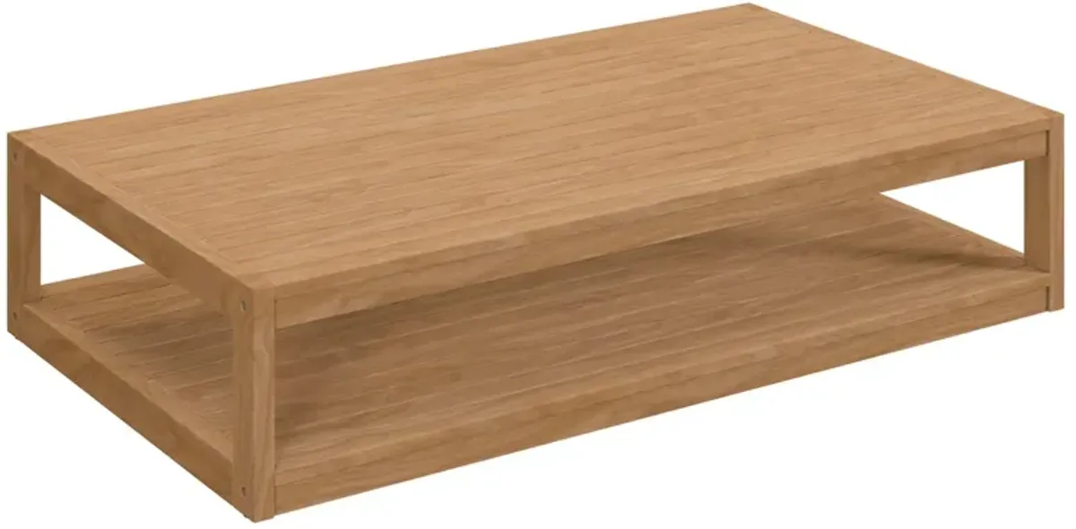 Carlsbad Teak Wood Outdoor Patio Coffee Table by Modway Natural
