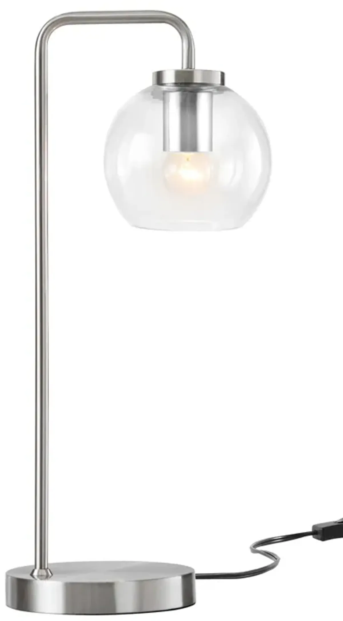 Silo Glass Globe Glass and Metal Table Lamp by Modway Satin Nickel