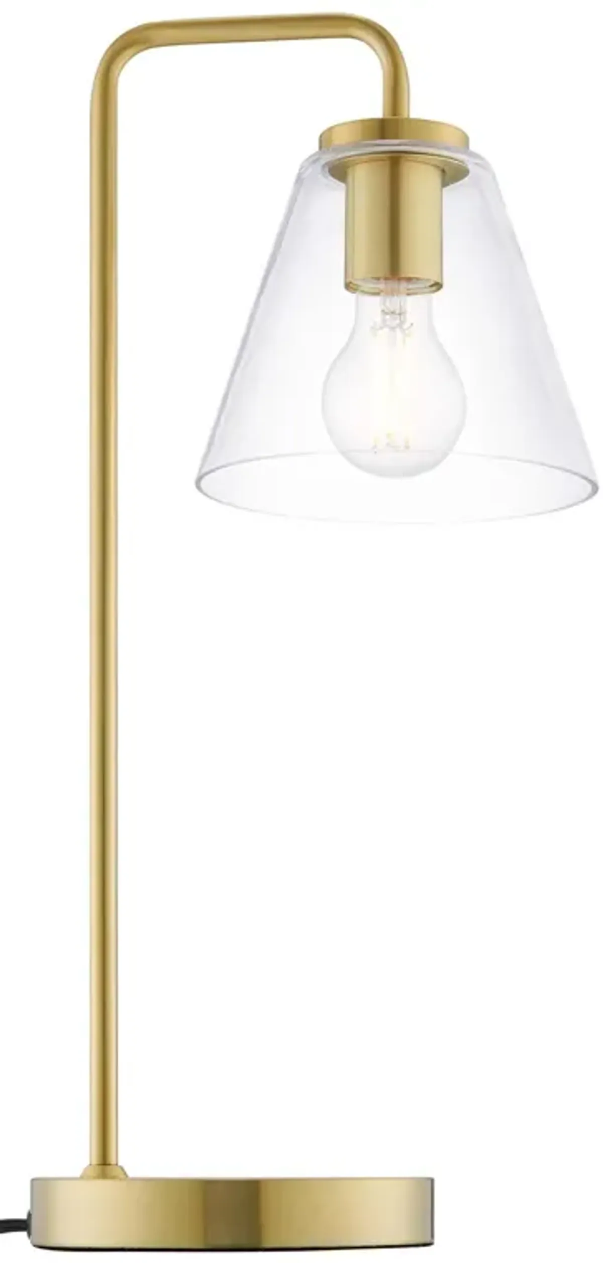 Element Glass Table Lamp by Modway Satin Brass