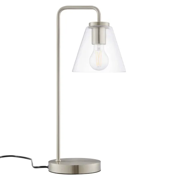 Element Glass Table Lamp by Modway Satin Nickel