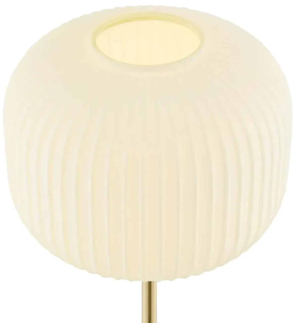 Reprise Glass Sphere Glass and Metal Floor Lamp by Modway White Satin Brass