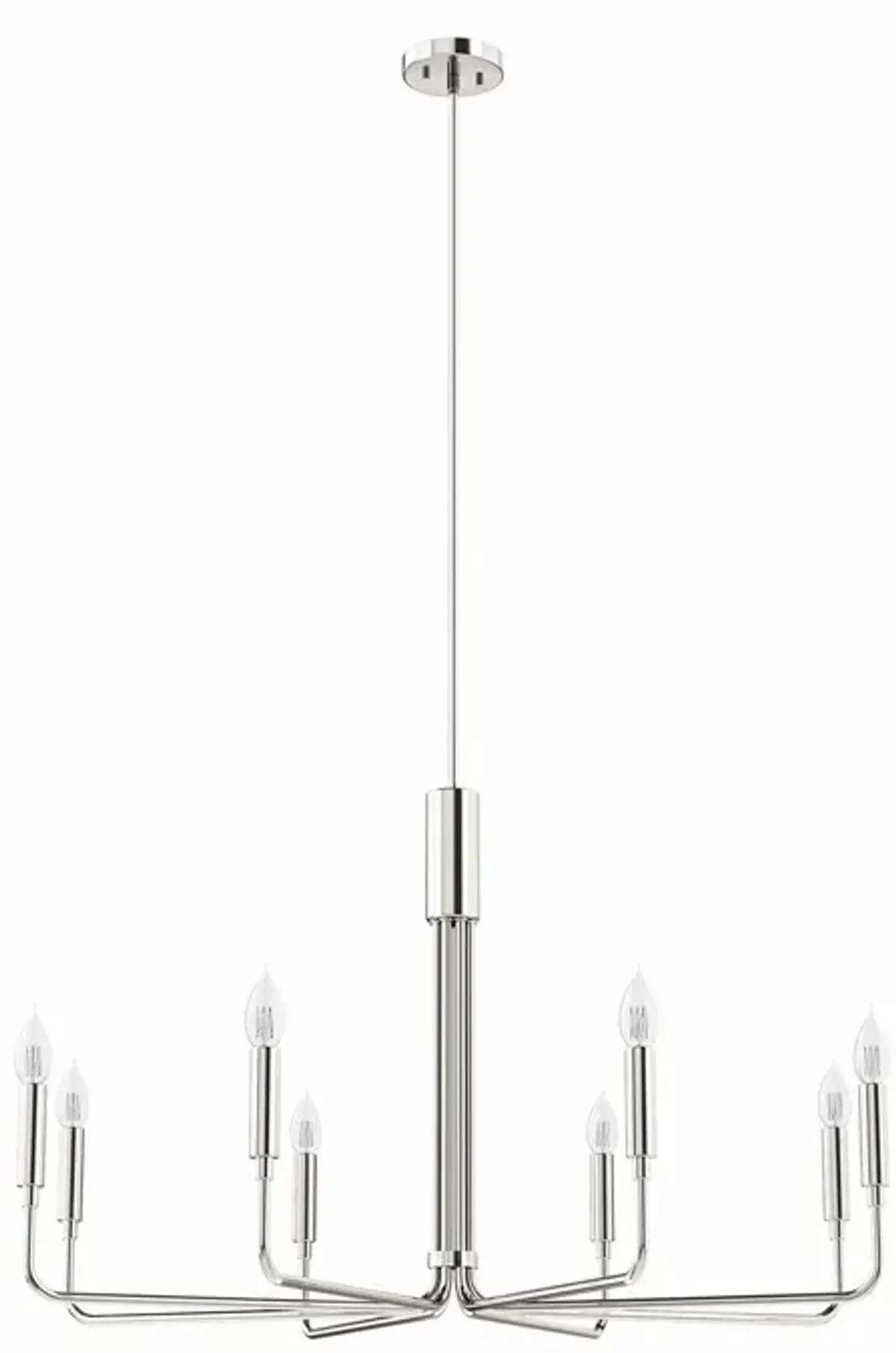 Rekindle 8-Light Chandelier by Modway Polished Nickel