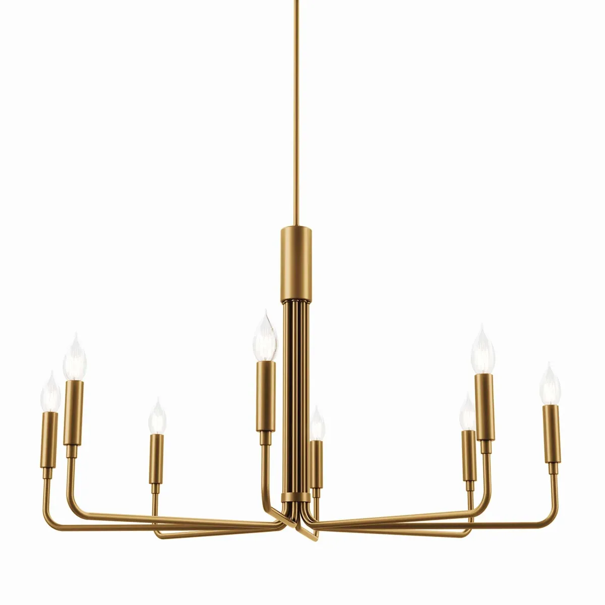 Rekindle 8-Light Chandelier by Modway Satin Brass