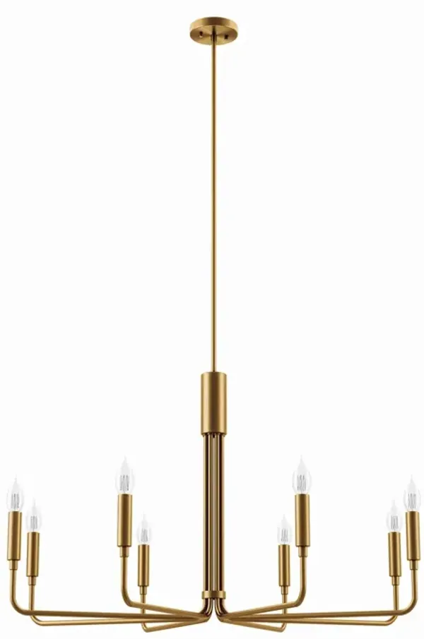 Rekindle 8-Light Chandelier by Modway Satin Brass