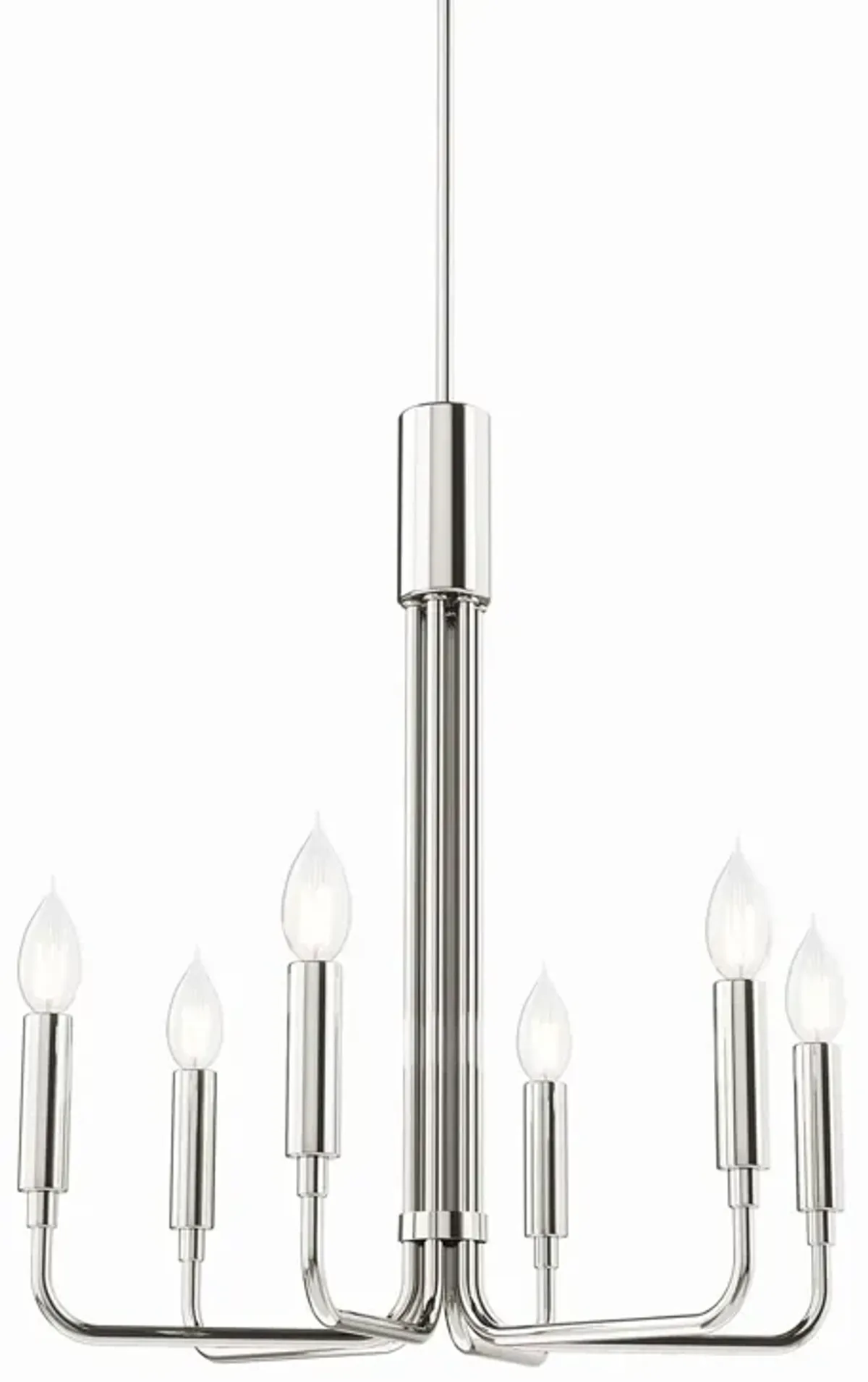 Rekindle 6-Light Chandelier by Modway Polished Nickel