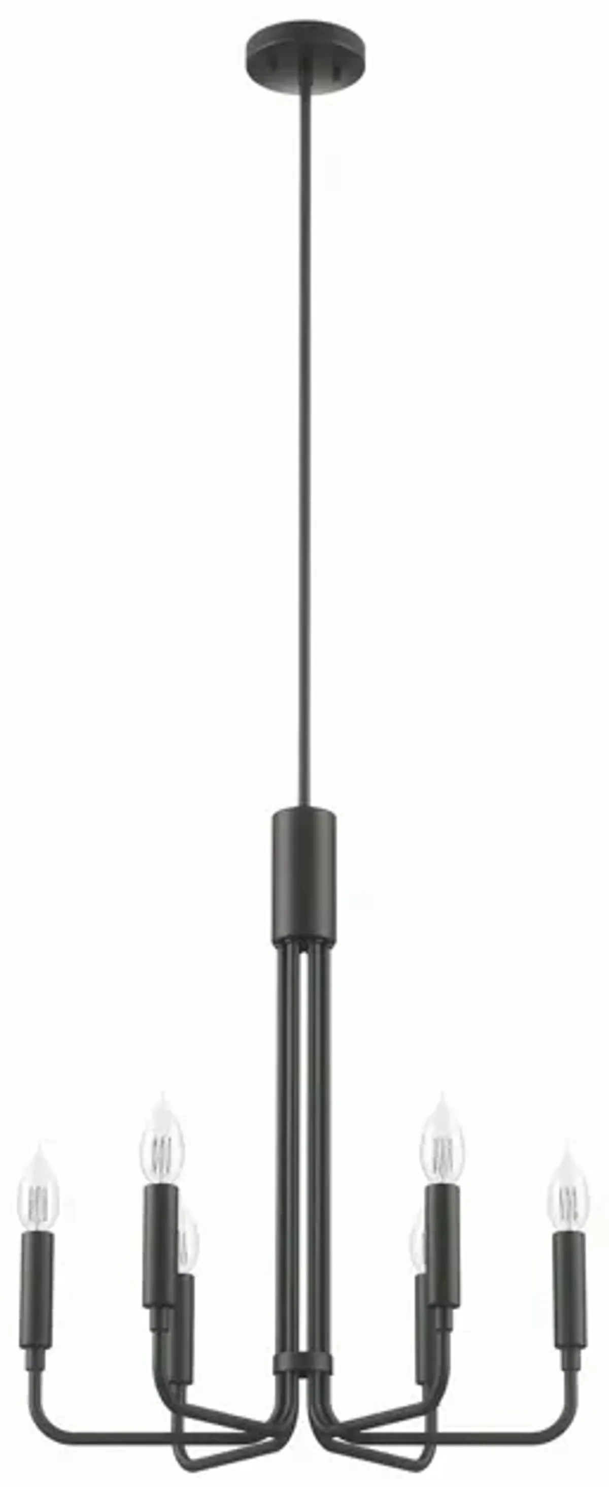 Rekindle 6-Light Chandelier by Modway Polished Nickel