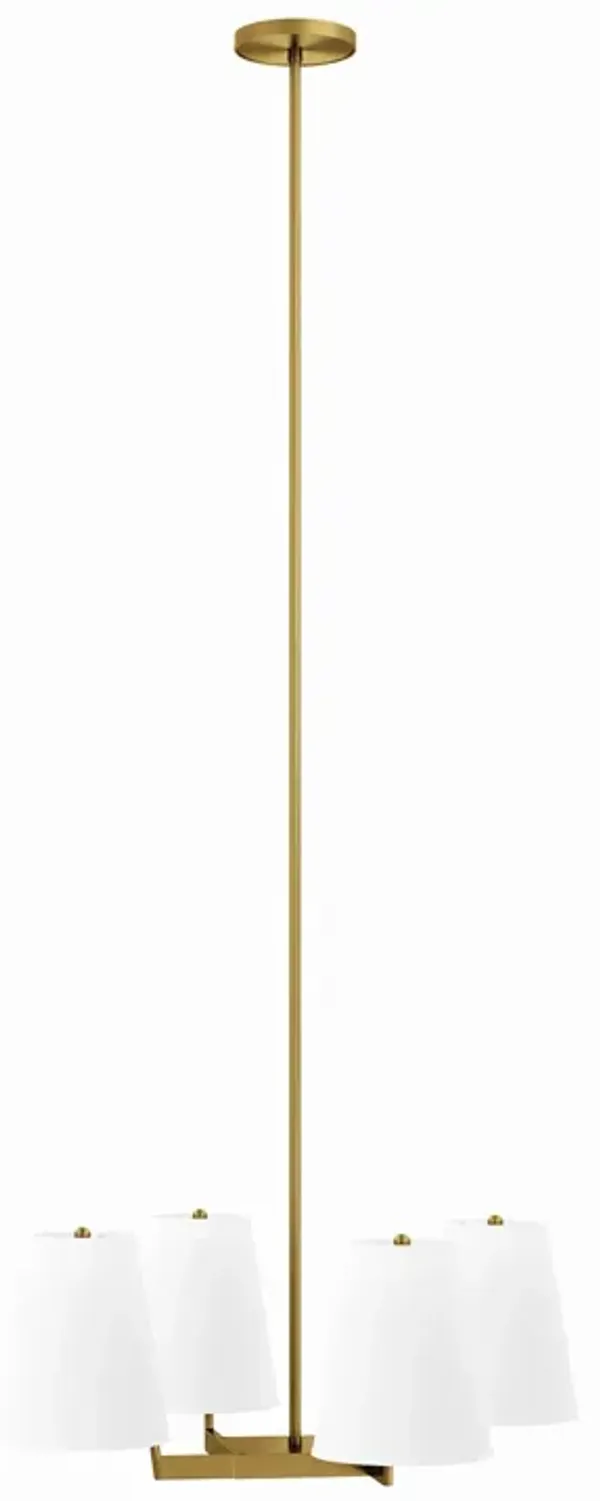 Mercer 4-Light Pendant Light by Modway White Satin Brass