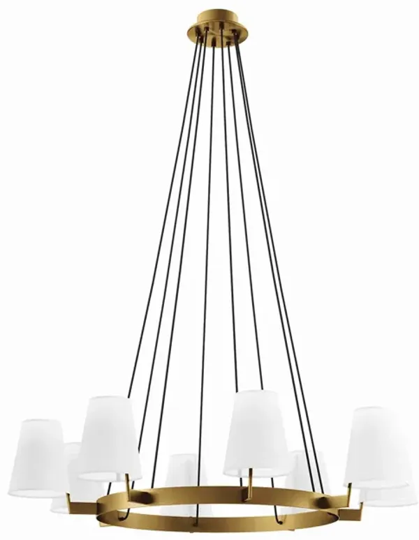Surround 8-Light Chandelier by Modway White Satin Brass