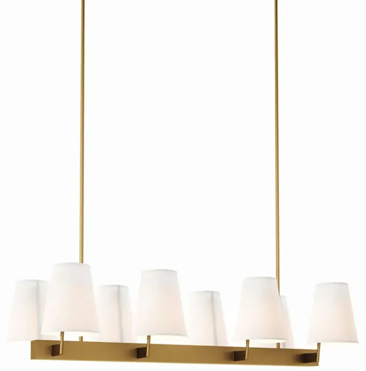 Enthrall 8-Light Chandelier by Modway White Satin Brass