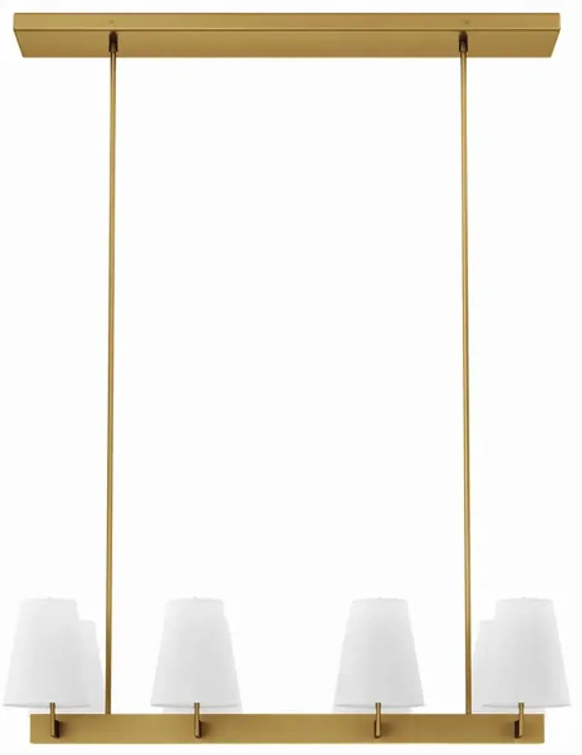 Enthrall 8-Light Chandelier by Modway White Satin Brass