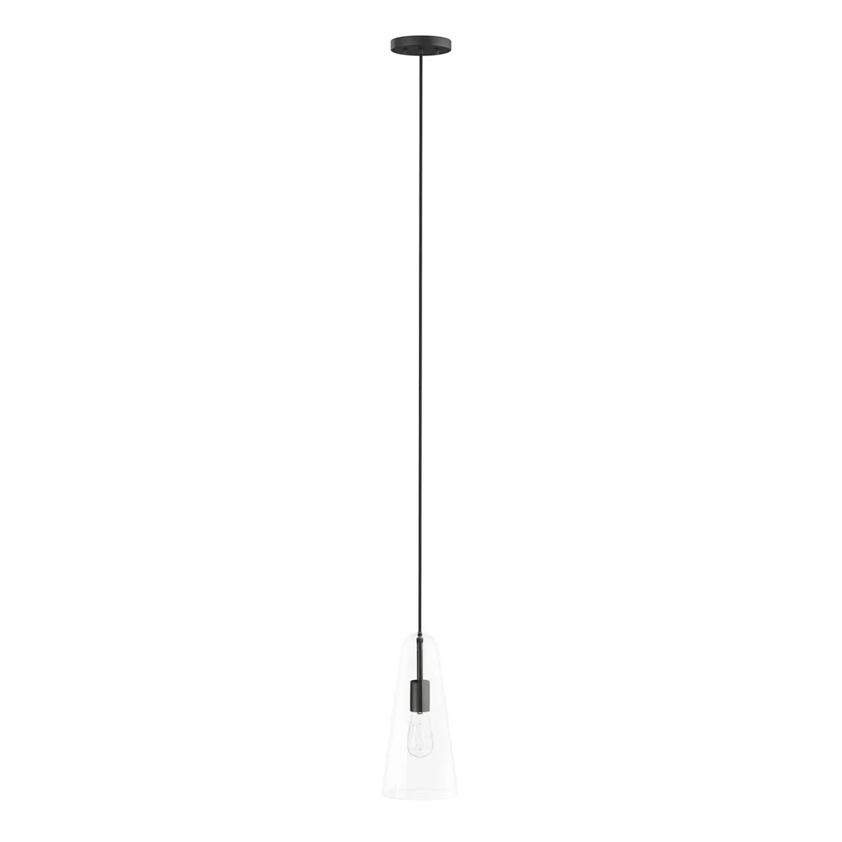Beacon 1-Light Pendant Light by Modway Clear Satin Brass