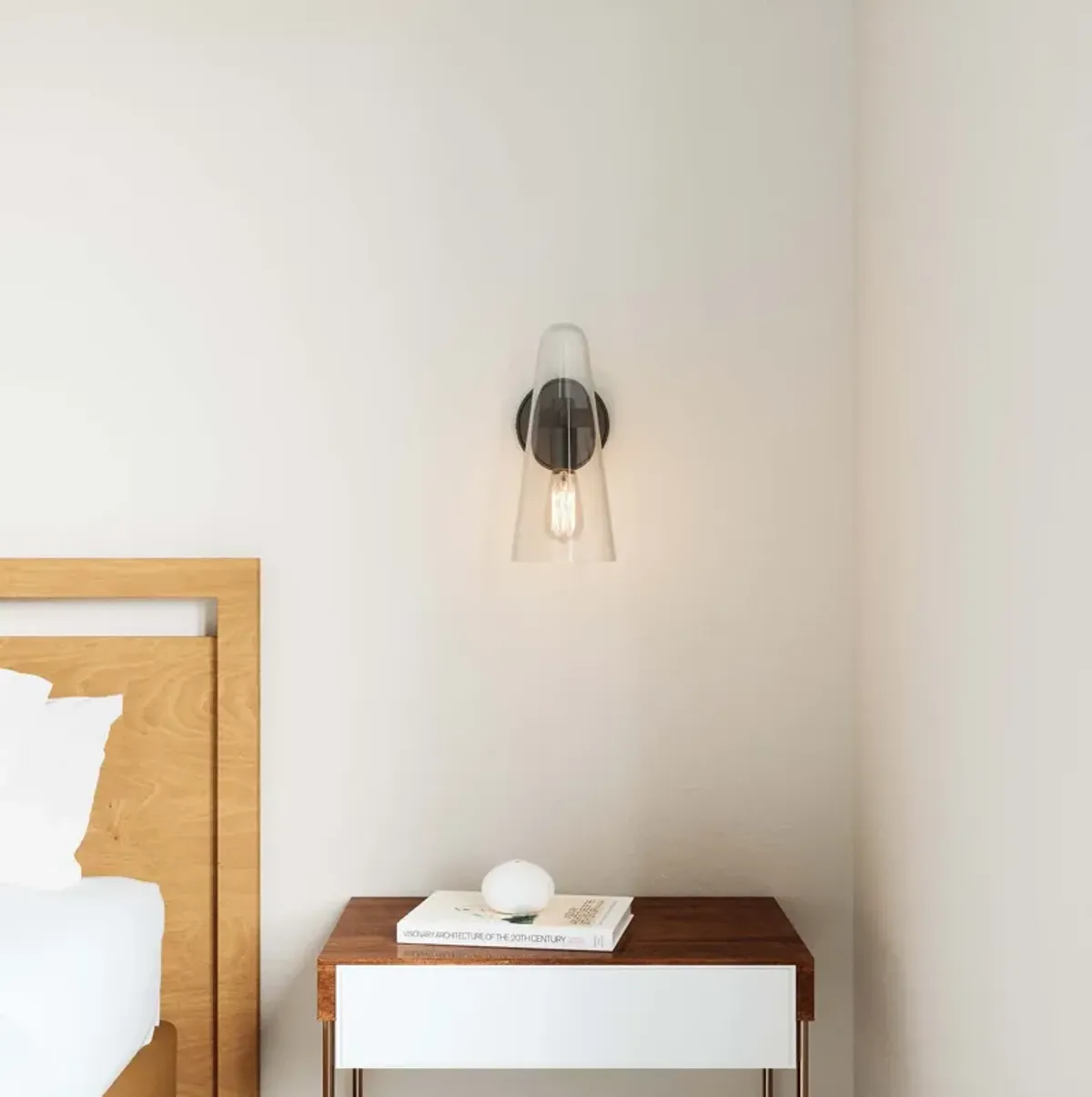 Beacon 1-Light Wall Sconce by Modway Clear Black